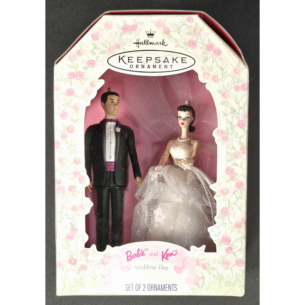 Vintage Hallmark Keepsake Barbie & Ken Wedding Day Christmas Ornaments 1997 New